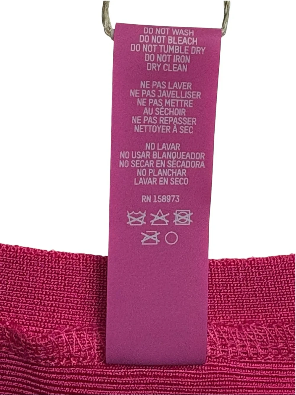 NWT SKIMS Knit Swim High Neck Crop Top Magenta Pink 2X